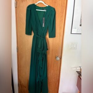 Badgley Mischka Emerald Green Gown 8 NWT